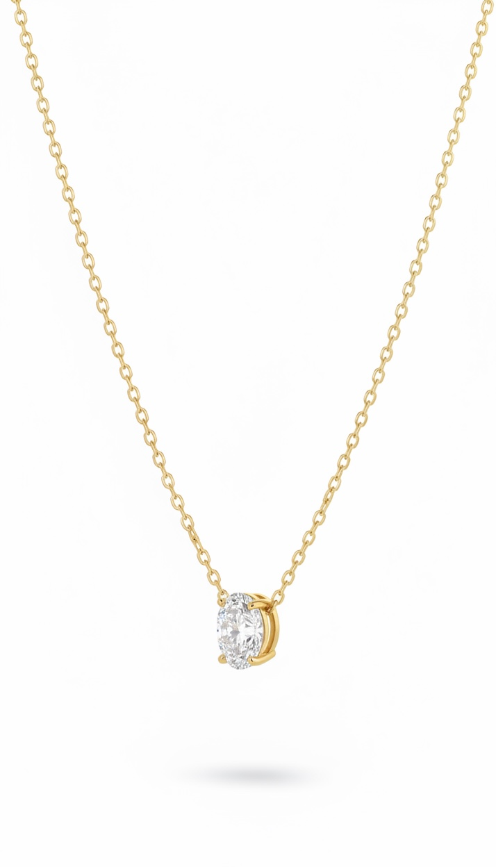 The Oval-Cut Moissanite Necklace