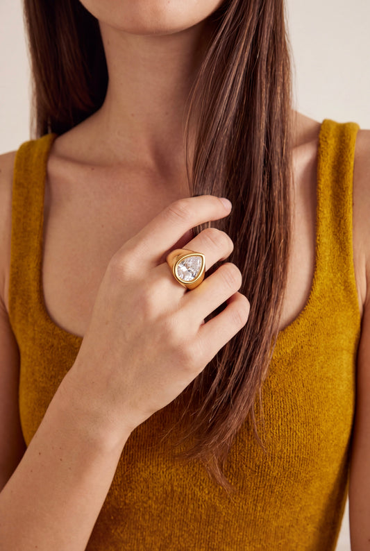 The Pear-Cut Dome Ring