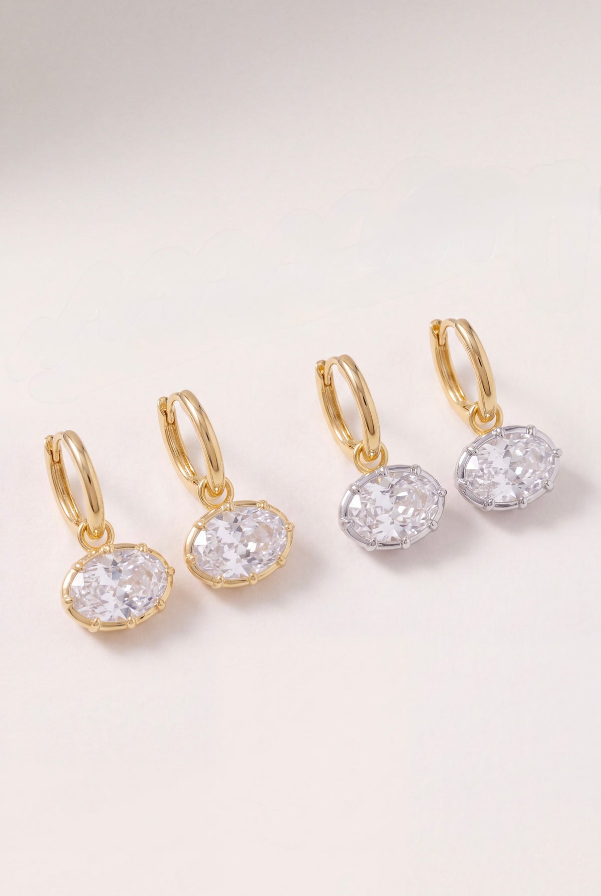 The Horizontal Oval Bezel Hoops