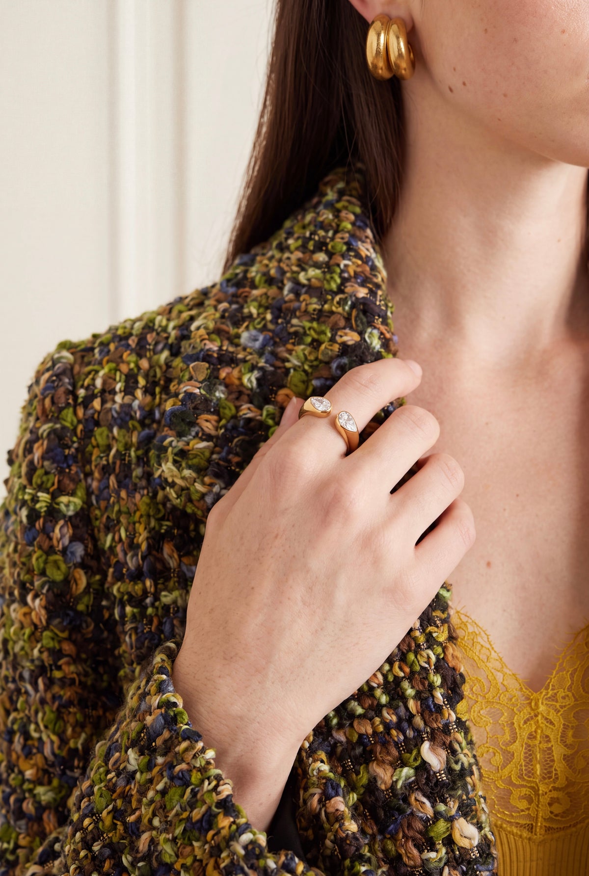 The Parallel Pear Open Ring