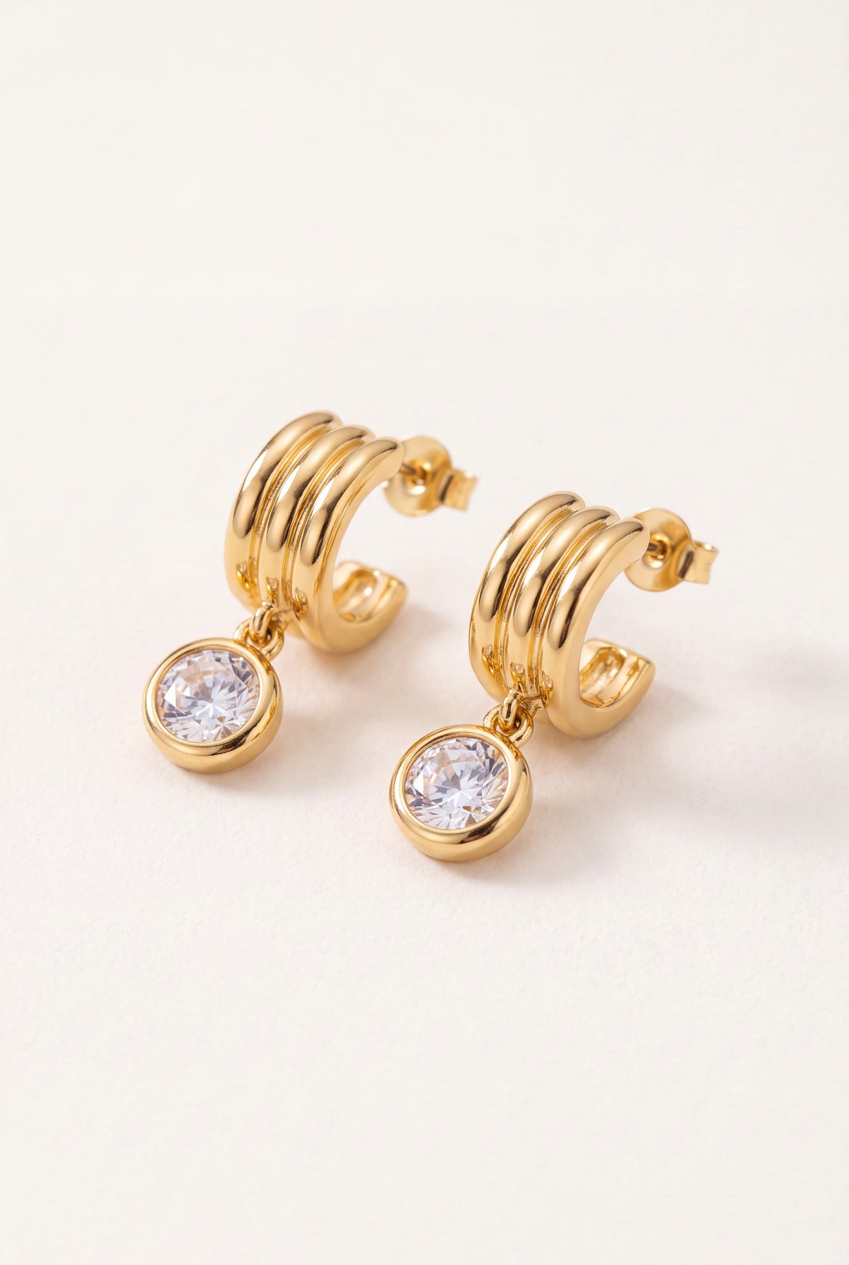 The Ribbed Bezel Hoops