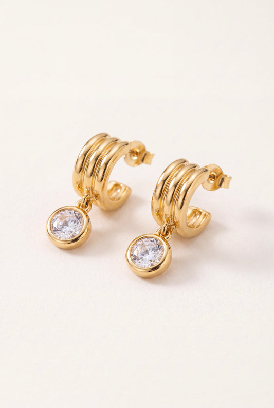 The Ribbed Bezel Hoops