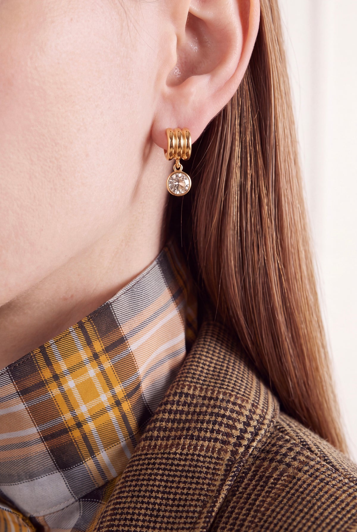 The Ribbed Bezel Hoops