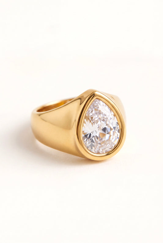 The Pear-Cut Dome Ring