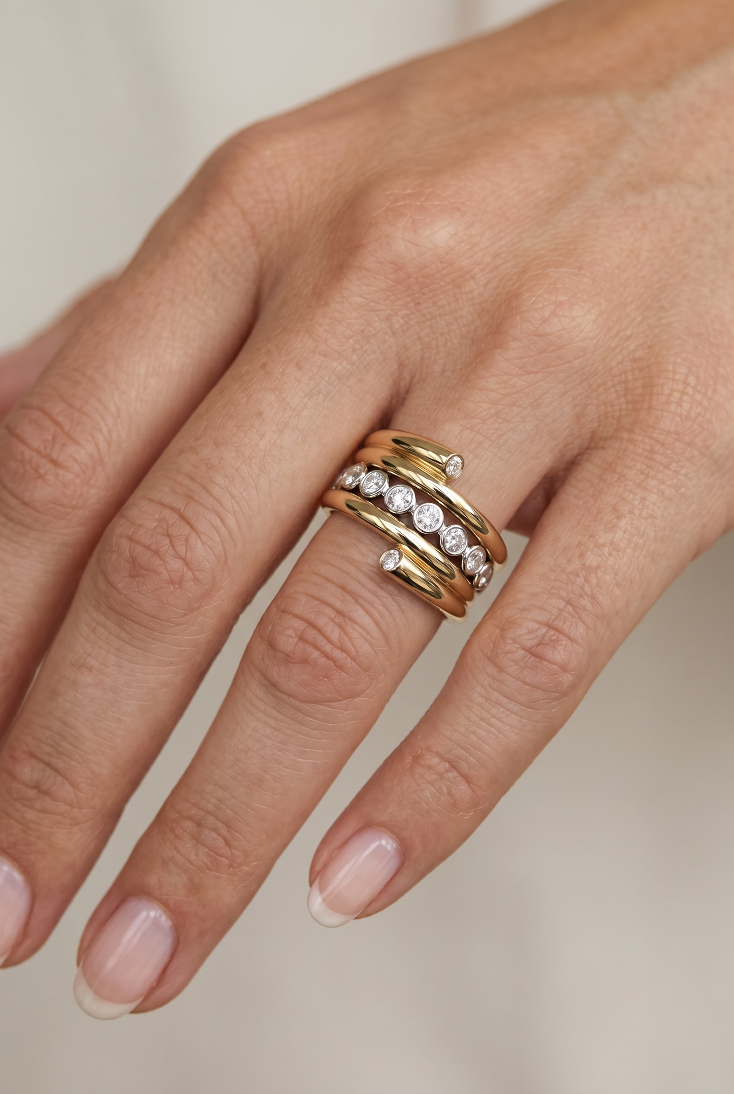 Two-Tone Helix Ring