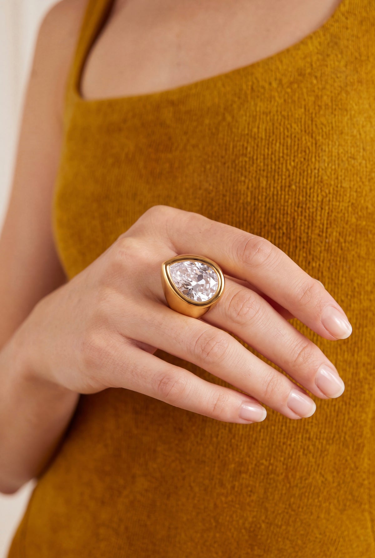 The Pear-Cut Dome Ring