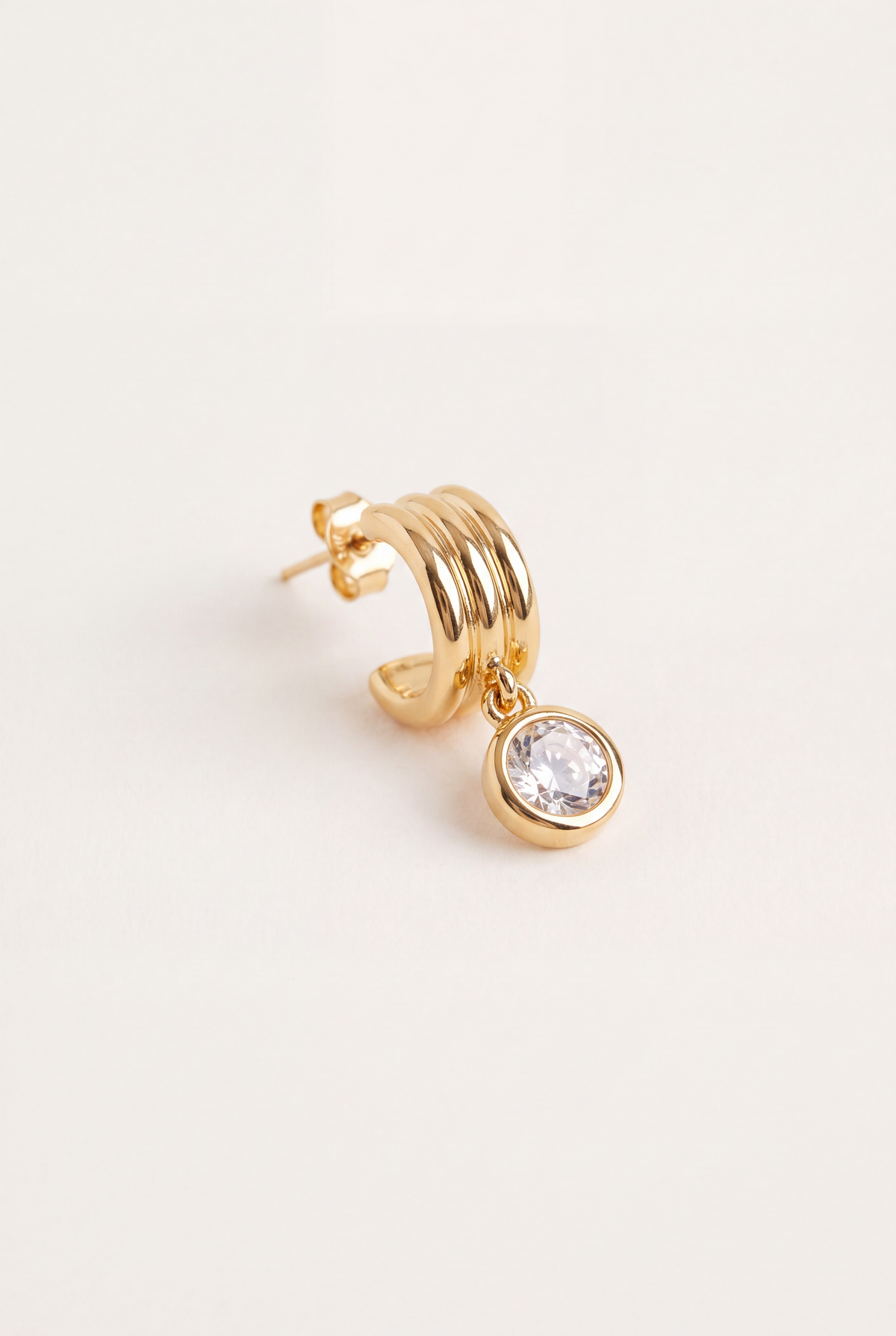 The Ribbed Bezel Hoops