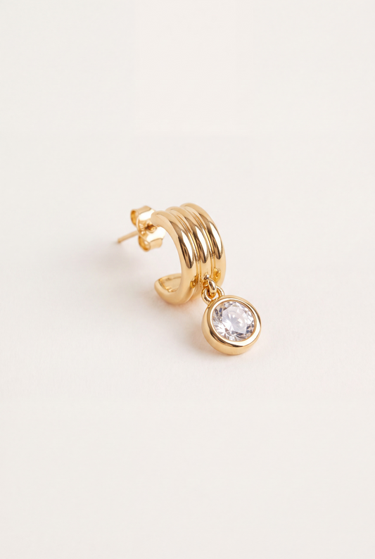 The Ribbed Bezel Hoops