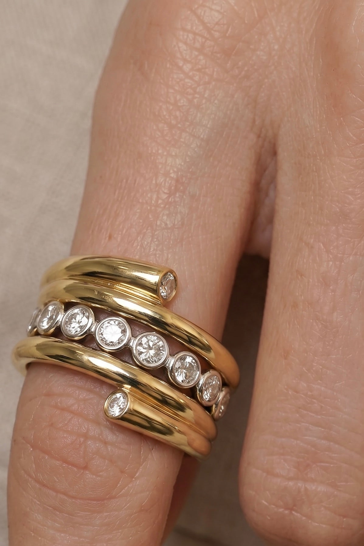 Two-Tone Helix Ring