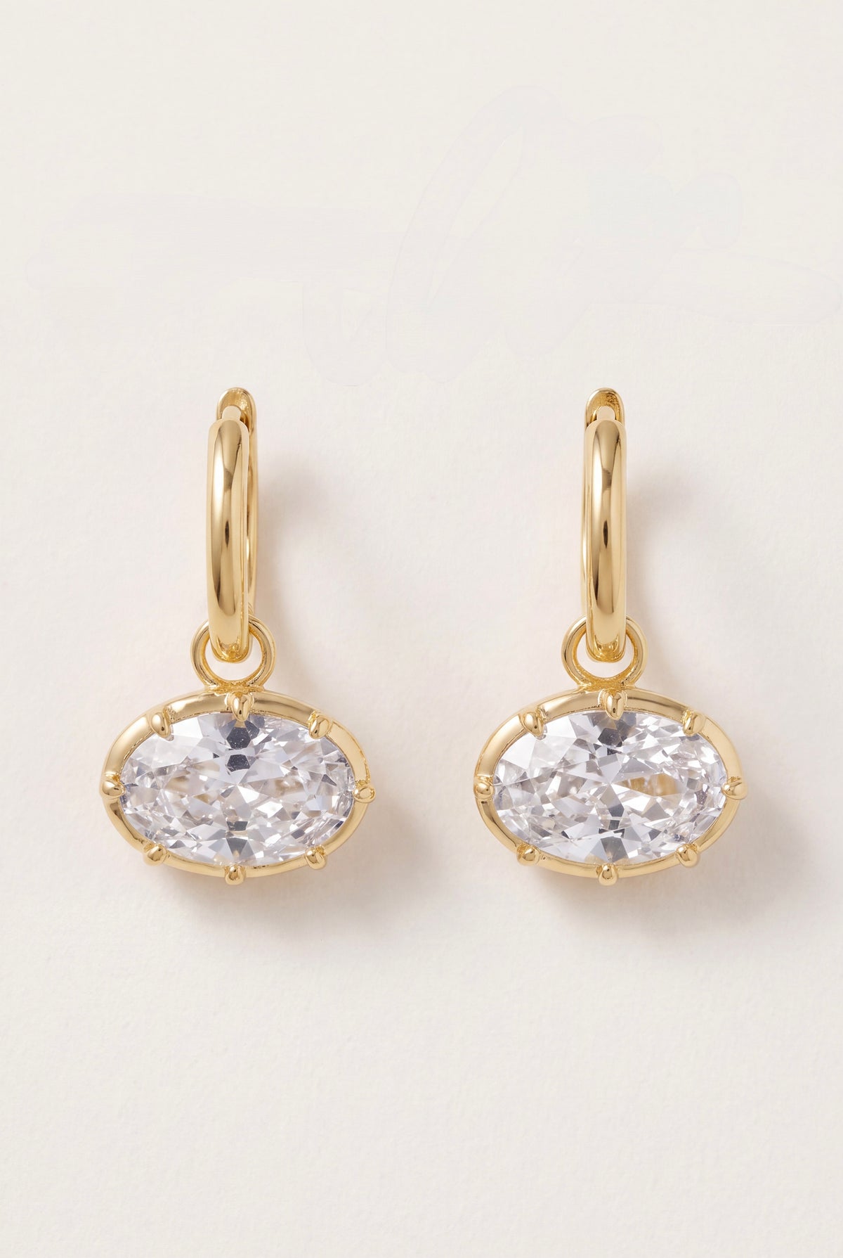 The Horizontal Oval Bezel Hoops