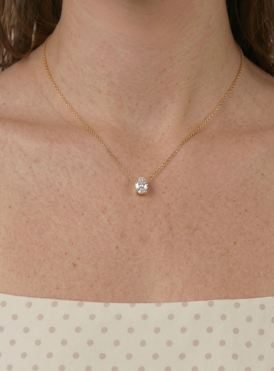 Oval-Cut Moissanite Necklace