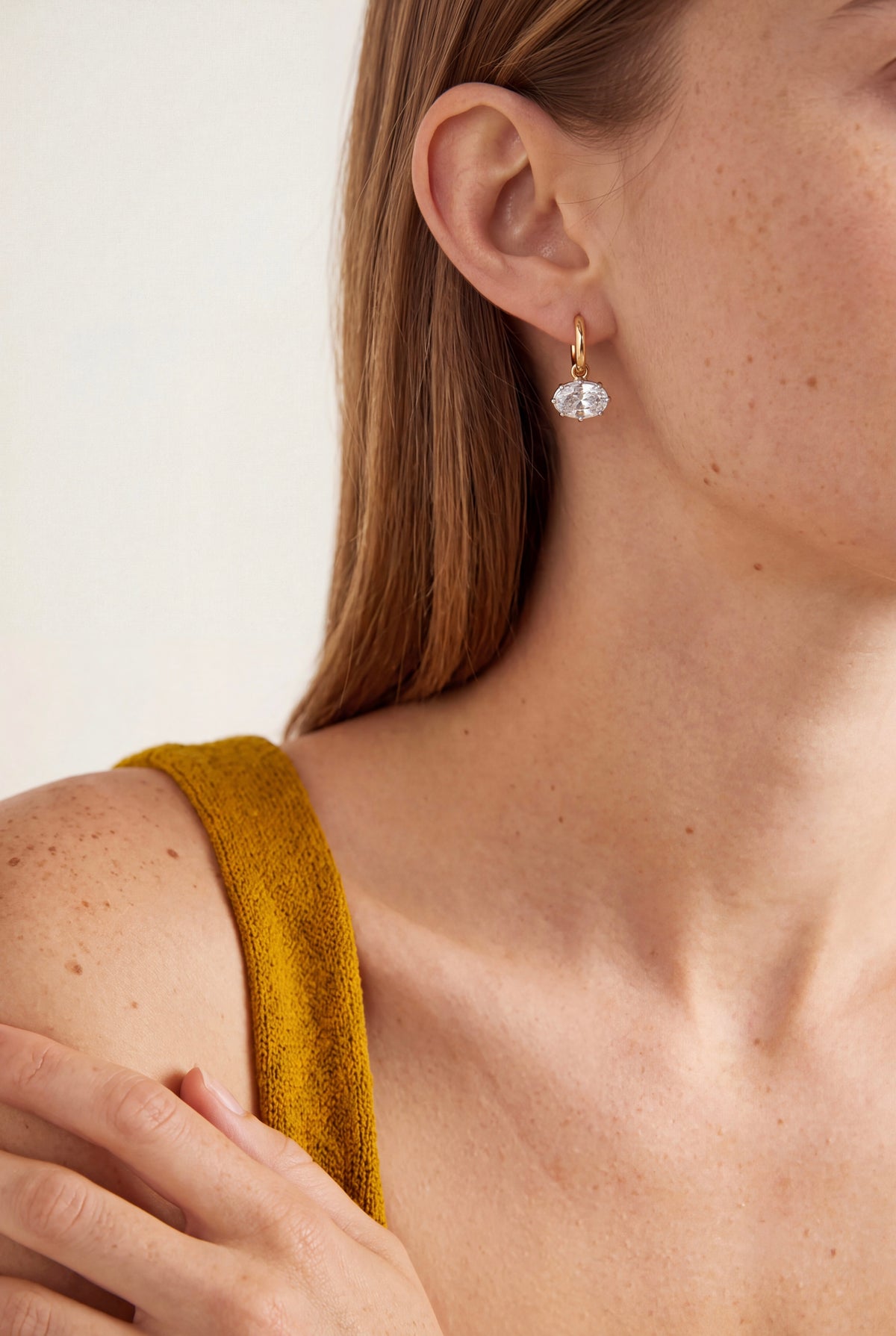 The Horizontal Oval Bezel Hoops