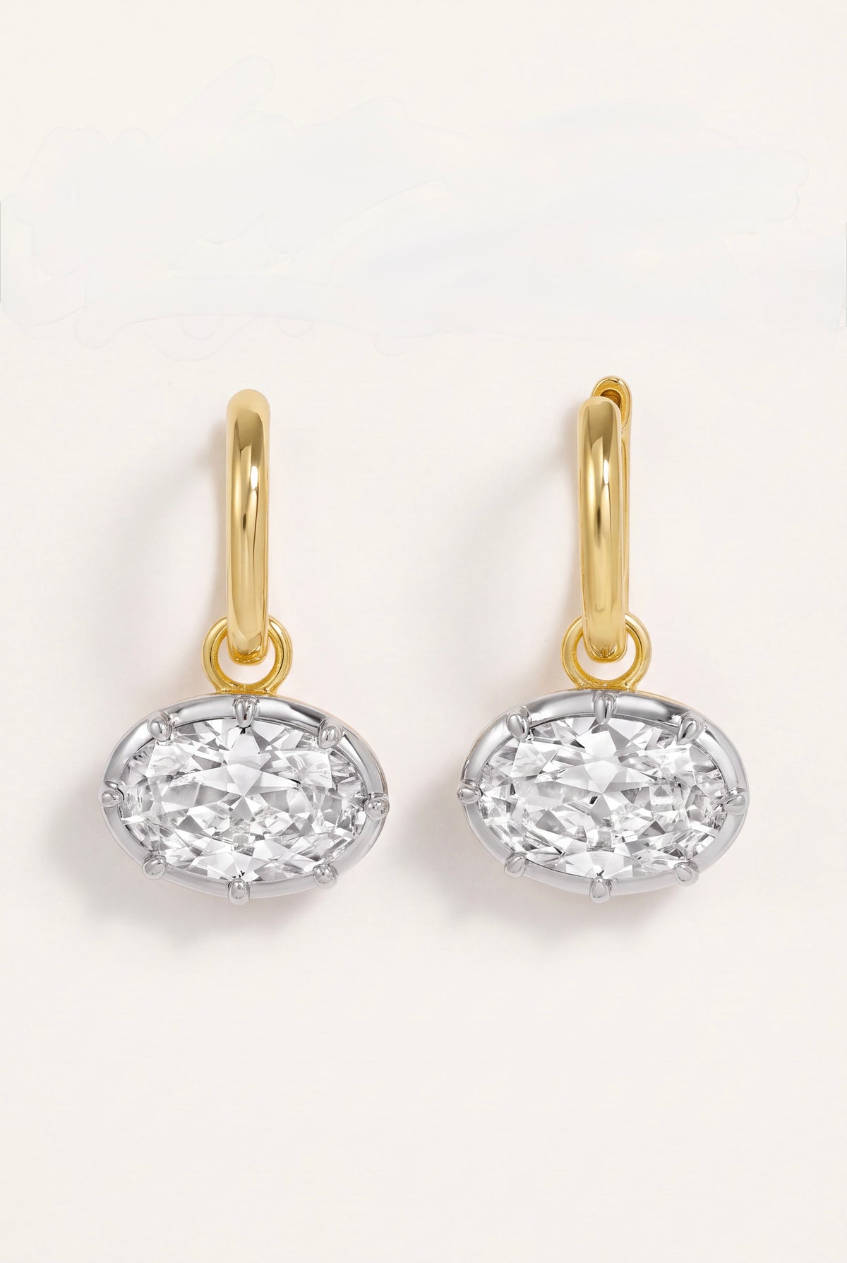 The Horizontal Oval Bezel Hoops