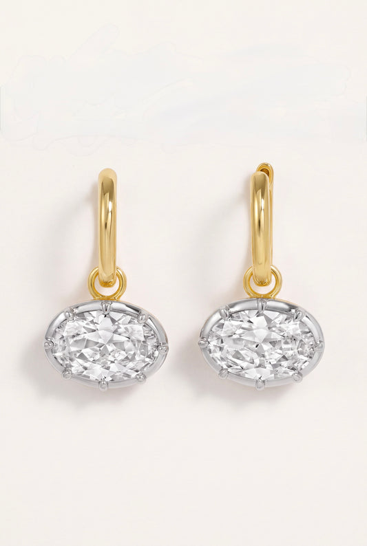 The Horizontal Oval Bezel Hoops