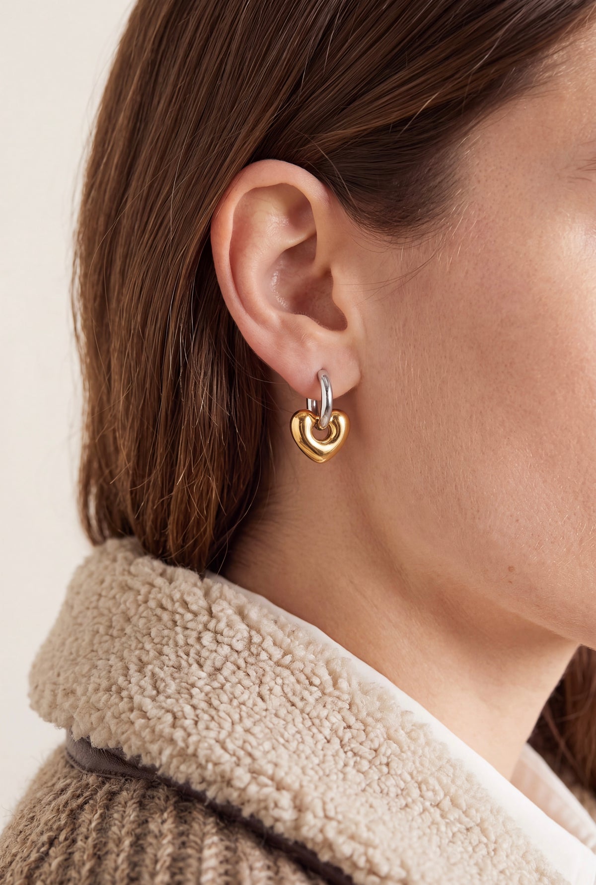 The Inflated Two-Tone Heart Hoops