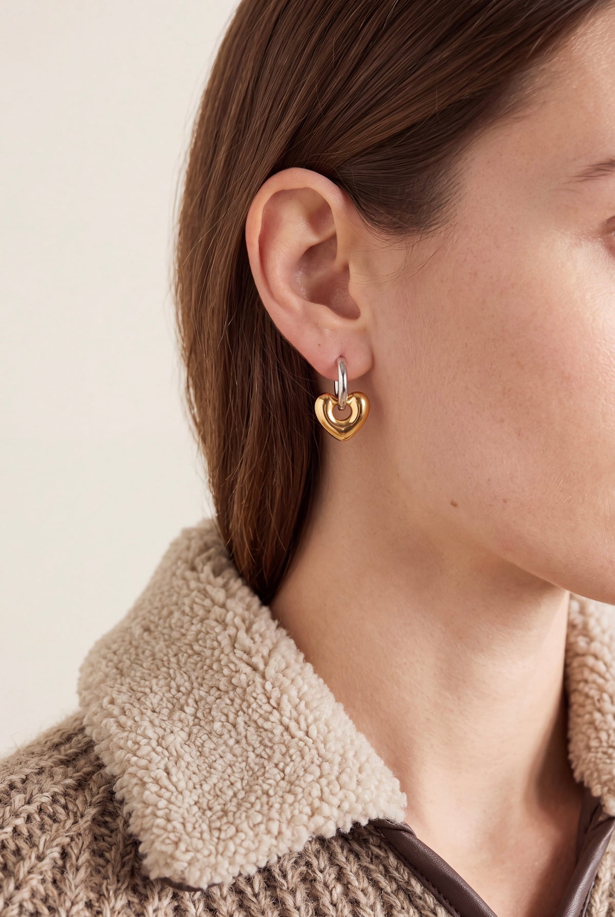 The Inflated Two-Tone Heart Hoops