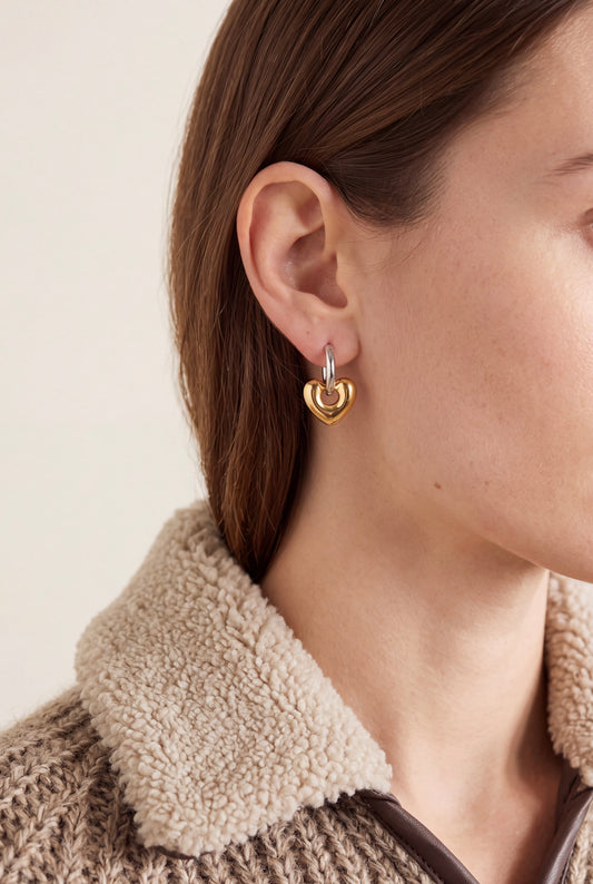 The Inflated Two-Tone Heart Hoops