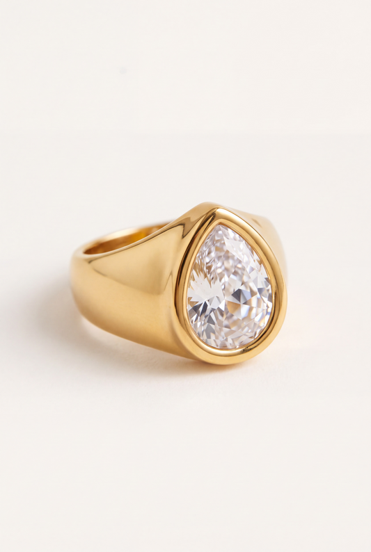 The Pear-Cut Dome Ring