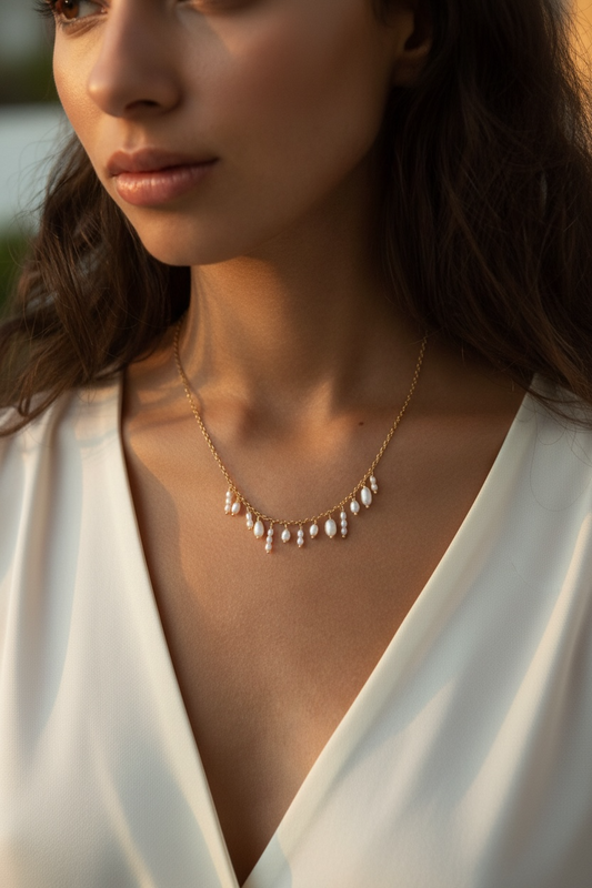 Fringe Pearl Necklace