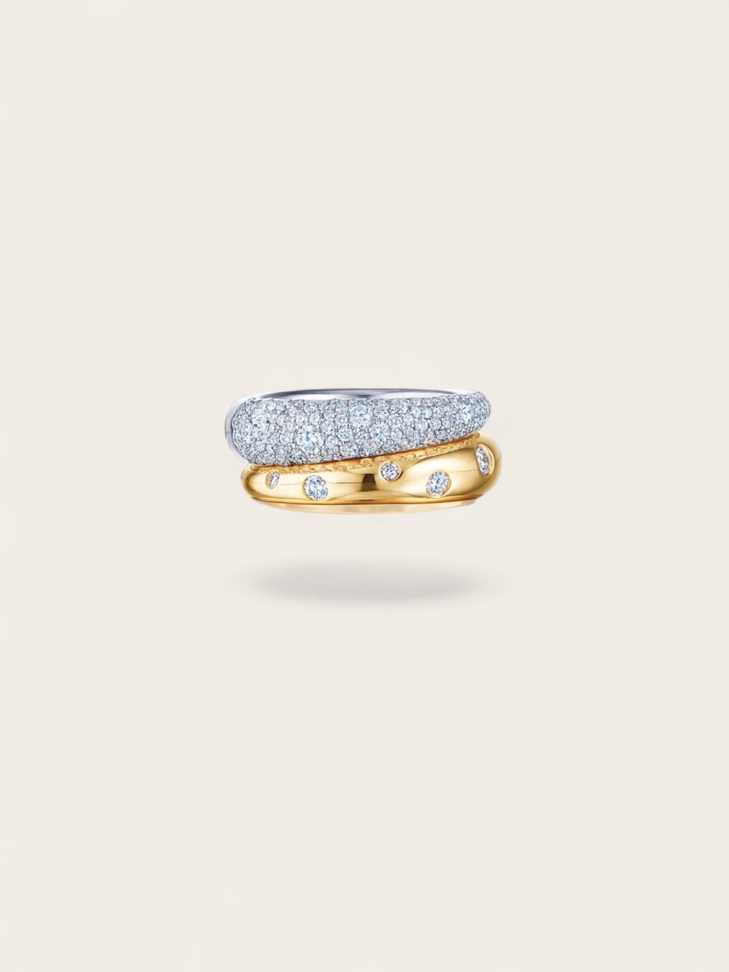 Two-Tone Pavé Wave Ring