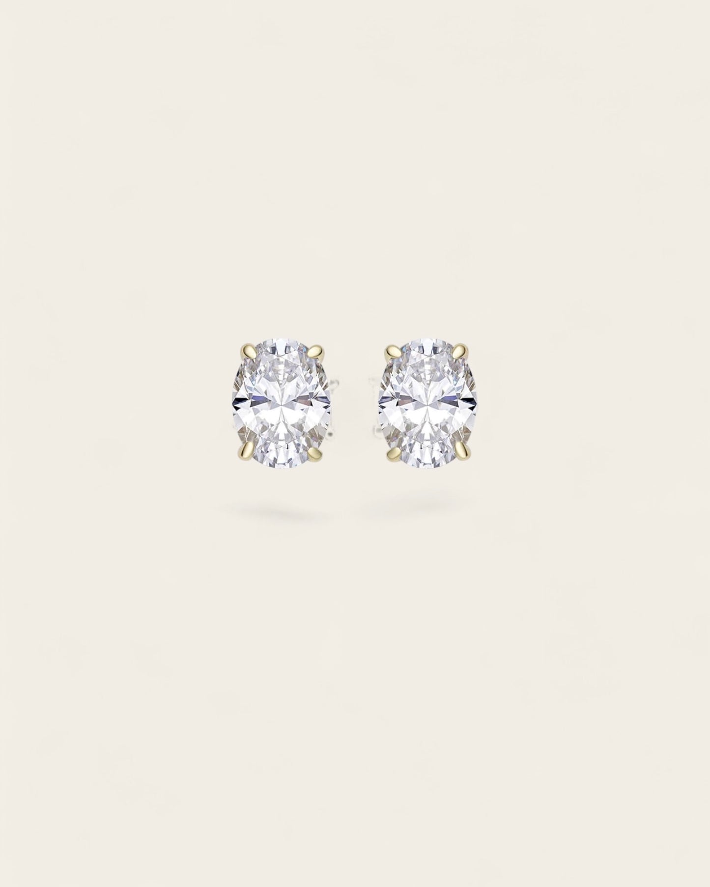 Oval Studs with 18k Accents