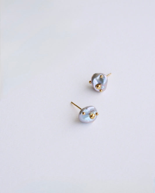 Embellished Keshi Pearl Studs