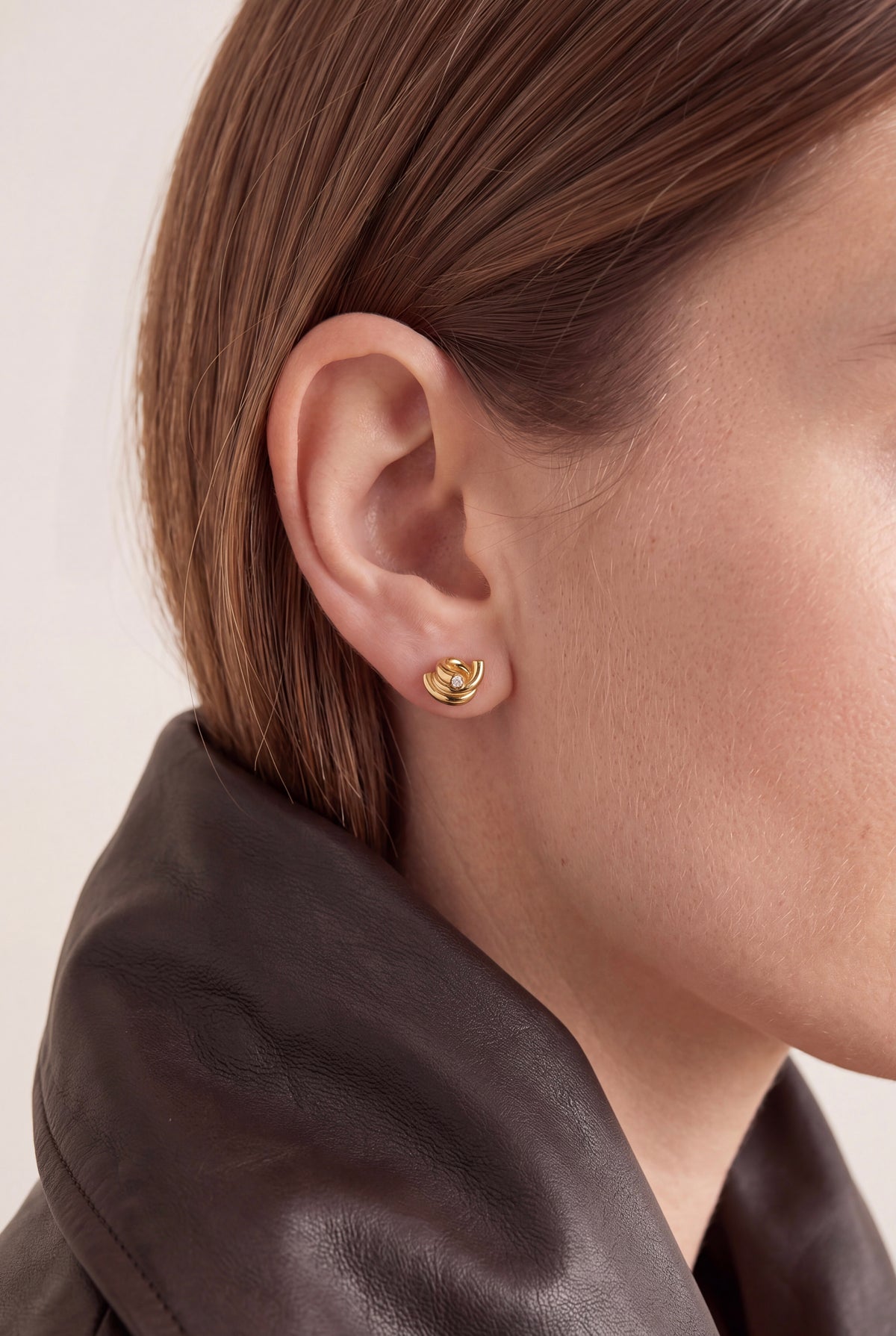 The Knot Studs in 18k Gold with Diamanté Detail
