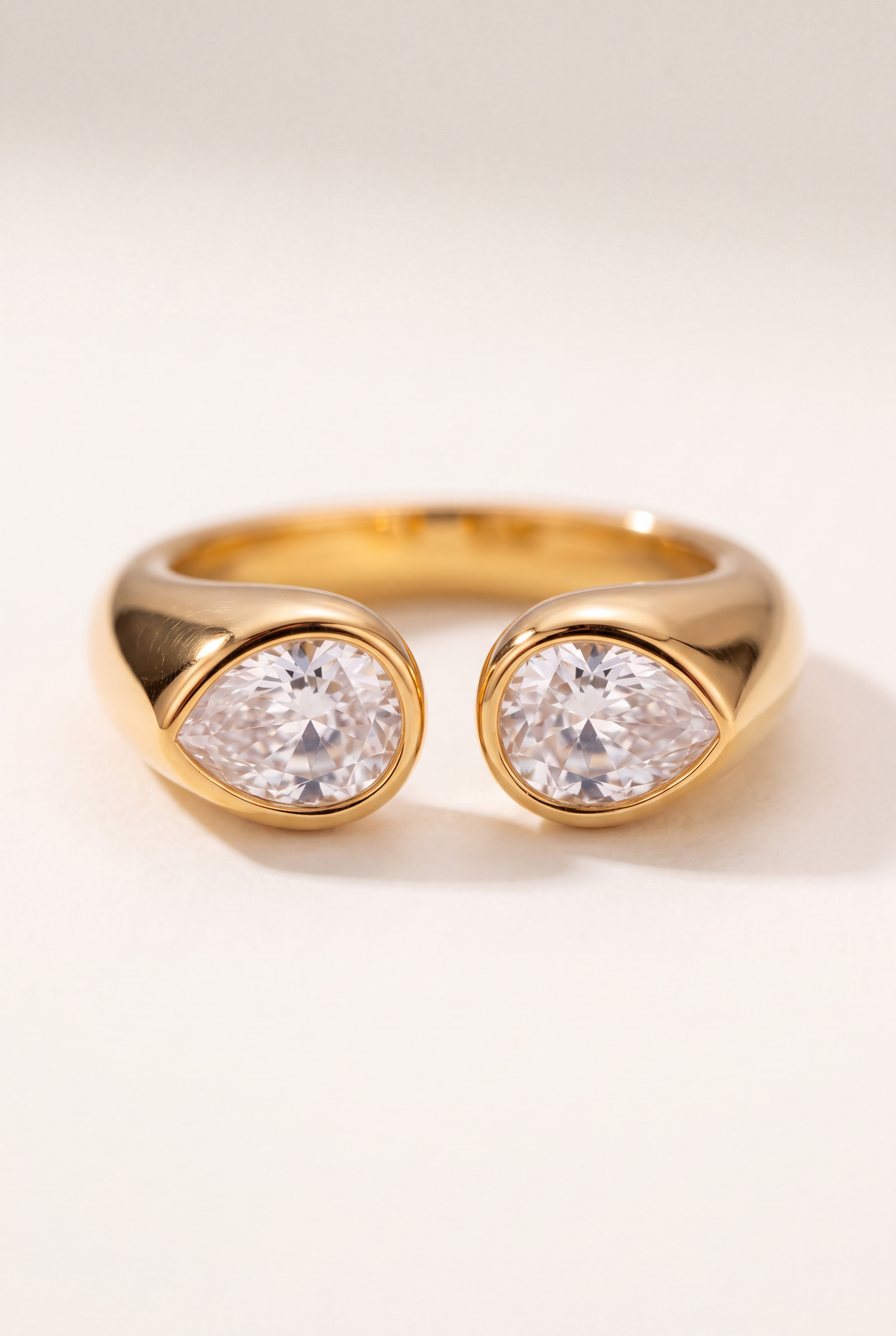 The Parallel Pear Open Ring