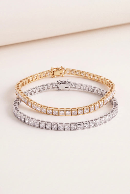The Princess-Cut Channel-Set Tennis Bracelet