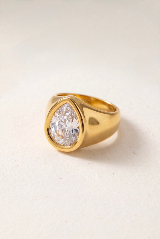 The Pear-Cut Dome Ring