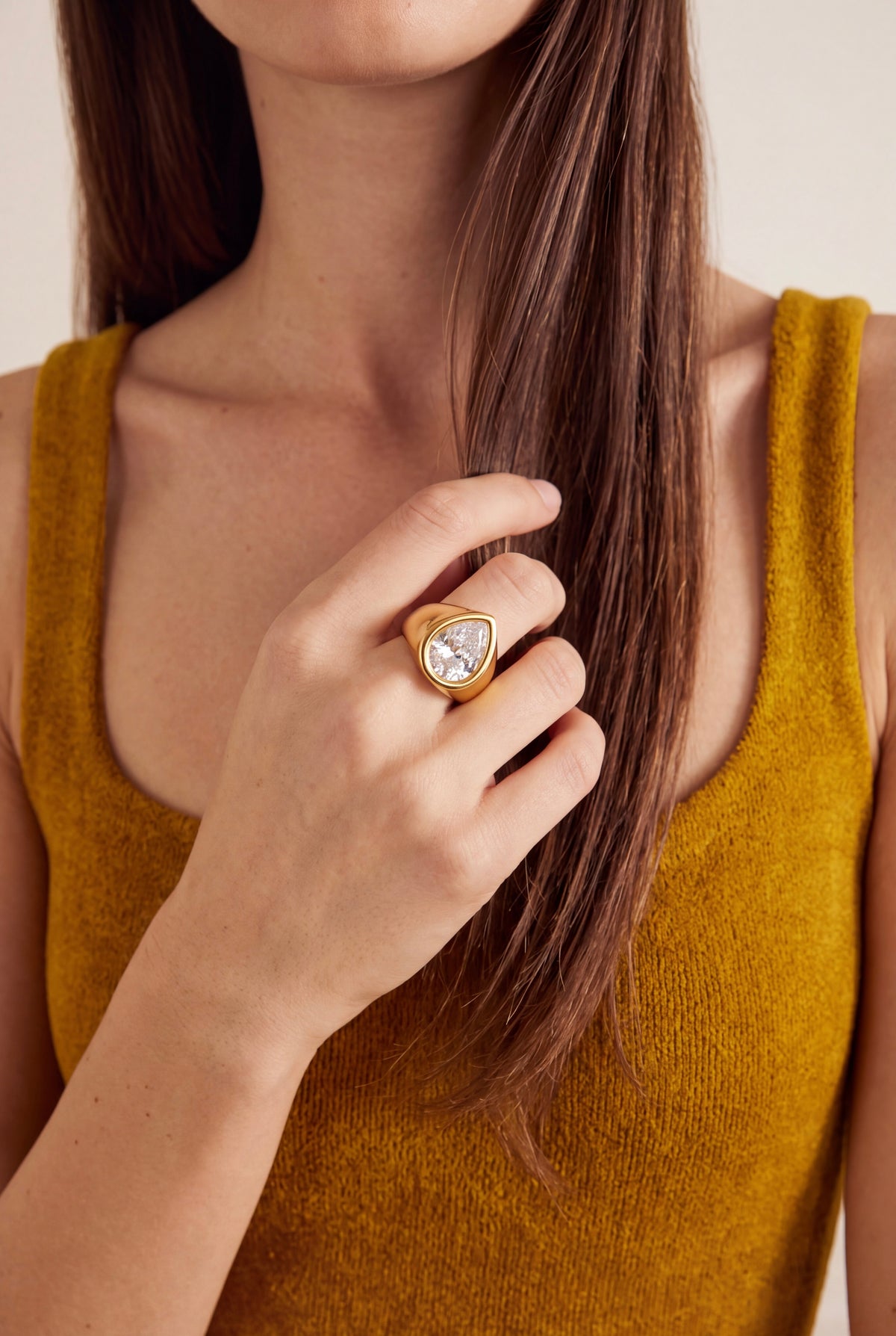 The Pear-Cut Dome Ring