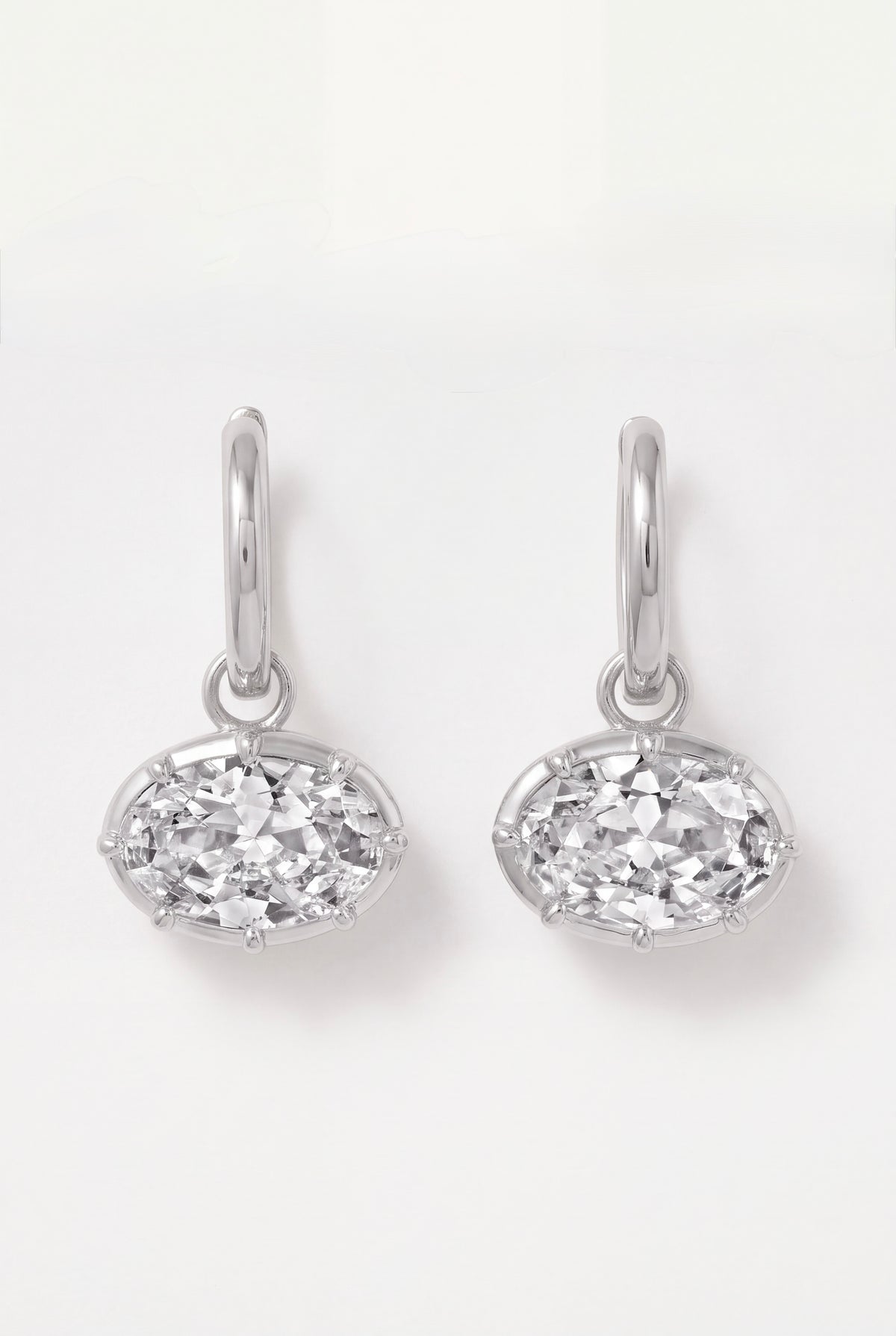 The Horizontal Oval Bezel Hoops